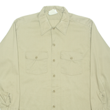 DICKIES Mens Plain Shirt Beige Long Sleeve L