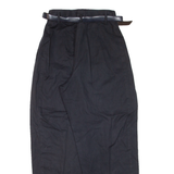 ANNA MONTANA Belted Womens Trousers Blue Loose Tapered W24 L27