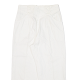 H&M Cropped Womens Trousers White Loose Straight W27 L22