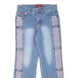 FU GUI ZHU Cropped Womens Jeans Blue Regular Straight Stone Wash W26 L24