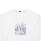 DKNY Cropped Womens Sweatshirt White XL