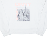 DKNY Cropped Womens Sweatshirt White XL