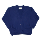 SWITCHER Button Cardigan Womens Sweatshirt Blue V-Neck M
