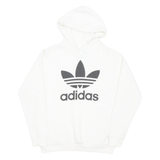 ADIDAS Womens White Hoodie Pullover M