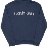 CALVIN KLEIN Womens Blue Hoodie Pullover M