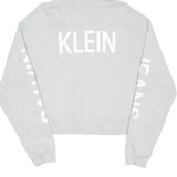 CALVIN KLEIN JEANS Cropped Womens Grey Hoodie Pullover L