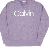 CALVIN KLEIN Womens Purple Hoodie Pullover L