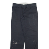DICKIES Mens Trousers Black Slim Straight W30 L32