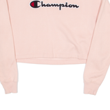 CHAMPION Cropped Womens Sweatshirt Pink Crew Neck S