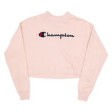 CHAMPION Cropped Womens Sweatshirt Pink Crew Neck S