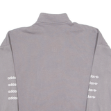 ADIDAS ORIGINALS Womens Sweatshirt Grey 1/4 Zip UK 12
