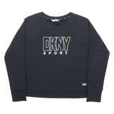 DKNY Womens Sweatshirt Black Crew Neck S