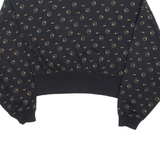 NIKE Cropped Loose Fit Womens Sweatshirt Black Crew Neck S