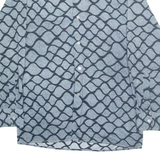 CLUB Mens Shirt Blue Crazy Pattern Long Sleeve M