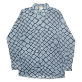 CLUB Mens Shirt Blue Crazy Pattern Long Sleeve M