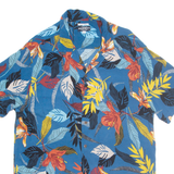ALCOTT Mens Hawaiian Shirt Blue Floral XL