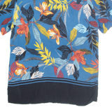 ALCOTT Mens Hawaiian Shirt Blue Floral XL