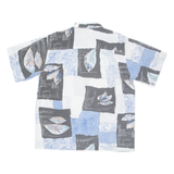 Mens Shirt White Geometric XL