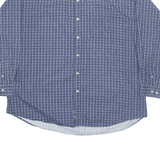 WRANGLER Mens Shirt Blue Geometric Long Sleeve 2XL