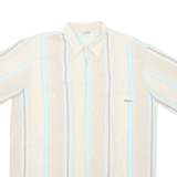 ELLESSE Mens Shirt Brown Striped M