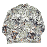 Womens Shirt Green Crazy Pattern Long Sleeve XL