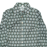 Womens Shirt Green Crazy Pattern Long Sleeve M