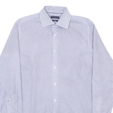 TOMMY HILFIGER Fitted Mens Shirt Blue Check Long Sleeve M