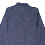 SUPERDRY Mens Plain Shirt Blue Long Sleeve S