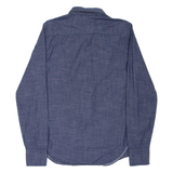 SUPERDRY Mens Plain Shirt Blue Long Sleeve S