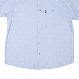 TRESPASS Mens Hawaiian Shirt Blue Long Sleeve L