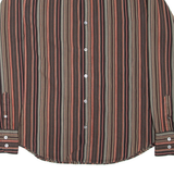 TED BAKER Mens Shirt Brown Striped Long Sleeve M