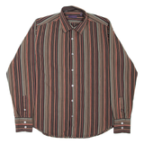 TED BAKER Mens Shirt Brown Striped Long Sleeve M