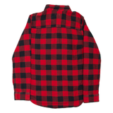 HOLLISTER Womens Flannel Shirt Red Check Long Sleeve S