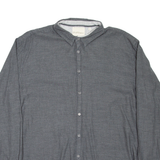 DKNY Mens Plain Shirt Grey Long Sleeve 2XL
