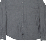 DKNY Mens Plain Shirt Grey Long Sleeve 2XL