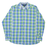 TOMMY HILFIGER Mens Shirt Green Check Long Sleeve M