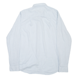 U.S. POLO ASSN Mens Plain Shirt Blue Linen Long Sleeve M