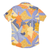 RENZO Mens Shirt Blue Crazy Pattern XS