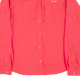 COLUMBIA Womens Plain Shirt Pink Long Sleeve S