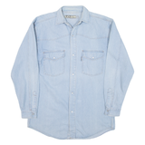 BLACK & BROWN Mens Denim Shirt Blue Long Sleeve S