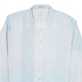CALVIN KLEIN Mens Shirt Blue Striped Long Sleeve XL