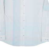 CALVIN KLEIN Mens Shirt Blue Striped Long Sleeve XL