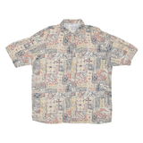 BERSHKA Mens Shirt Yellow Crazy Pattern L