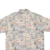 BERSHKA Mens Shirt Yellow Crazy Pattern L