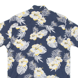 JACK & JONES Mens Hawaiian Shirt Blue Floral S