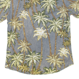 GREENROCK Mens Hawaiian Shirt Grey Floral S