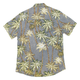 GREENROCK Mens Hawaiian Shirt Grey Floral S