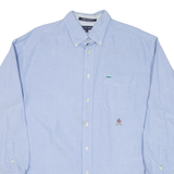 TOMMY HILFIGER Mens Plain Shirt Blue Long Sleeve L