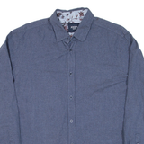 JOOP Mens Plain Shirt Blue Long Sleeve L