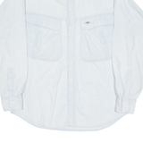 WALT Mens Plain Shirt Blue Long Sleeve M